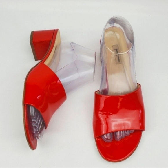 Paul Green obermaterial echt leder Red block heel sandals  - Picture 1 of 12